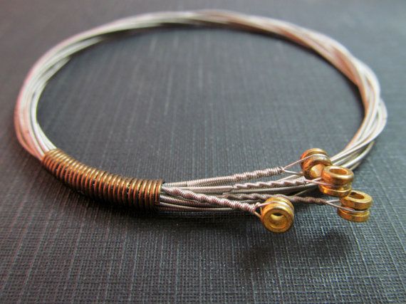 Guitar String Bracelet Stackable By Thechestnutforge Guitar String Bracelet Stackable By Thechestnutforge 22 00 Threads And Friends Pinterest Strings