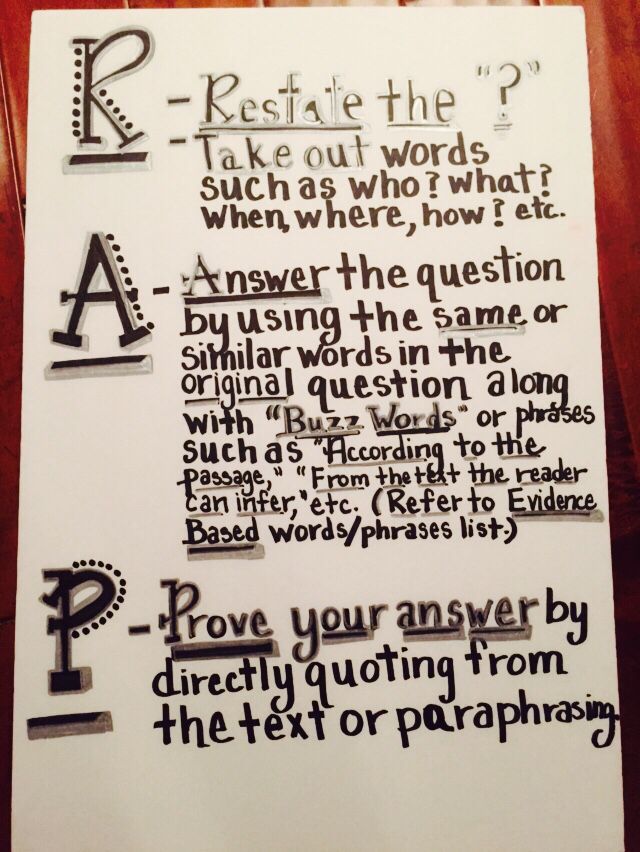 The RAP Method to teach constructed response answers! It