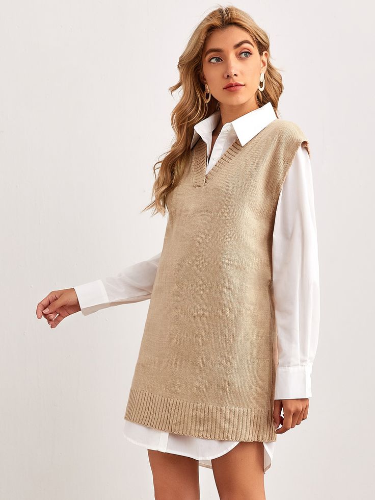 Knitted vest dress deals
