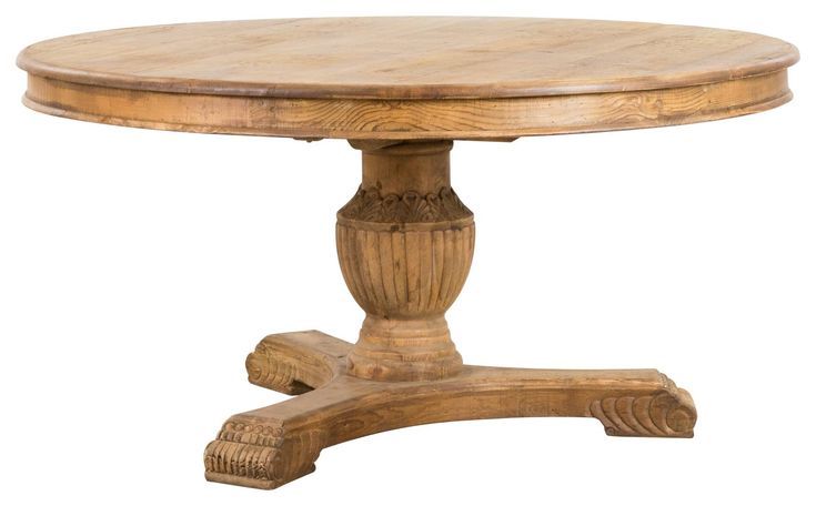 Round Gray Pine Wood Lisette Dining Table Dining Table Dining