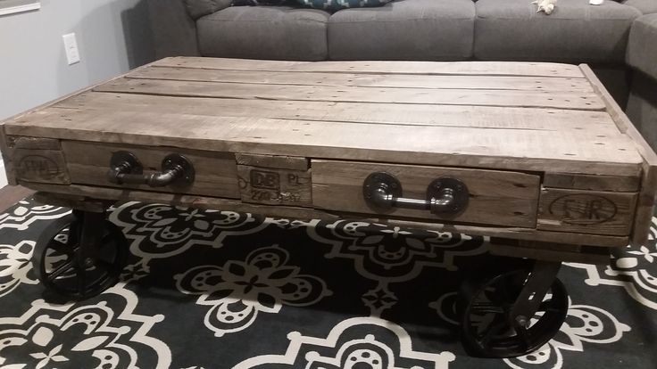 Awesome reclaimed wood pallet coffee table with drawers ...