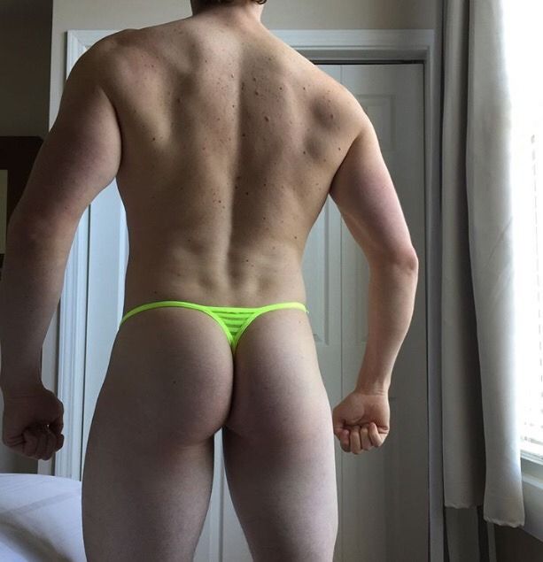 Gay man wearing a thong