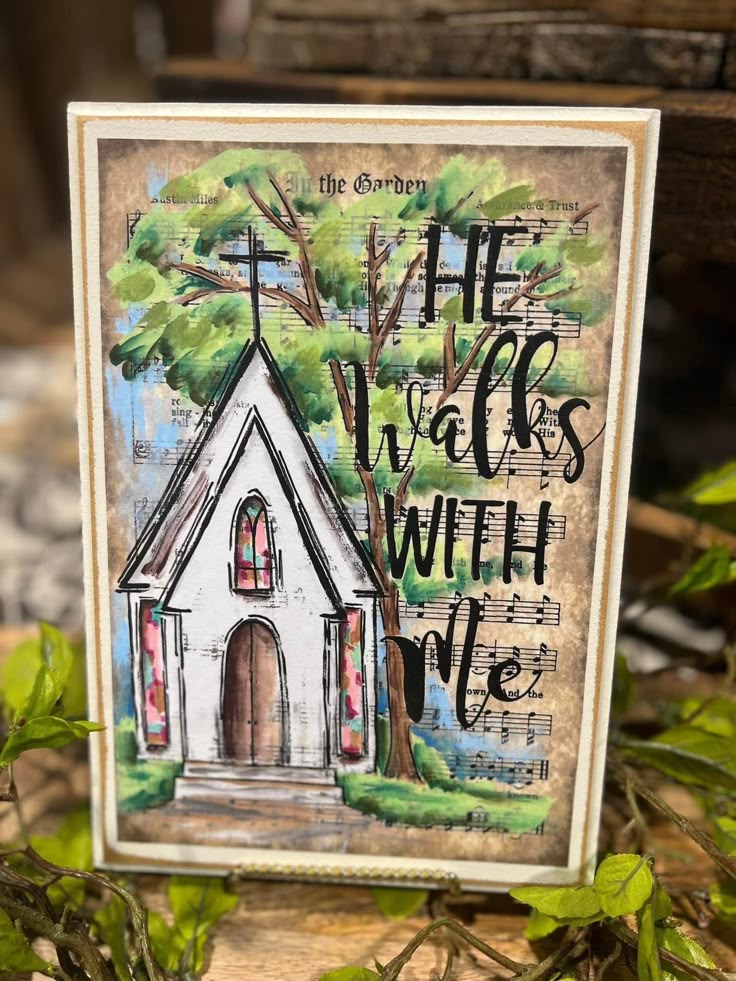 In The Garden He Walks With Me Hymn Board Sign Sympathy Gift in-the-garden-he-walks-with-me-hymn-board-sign-sympathy-gift