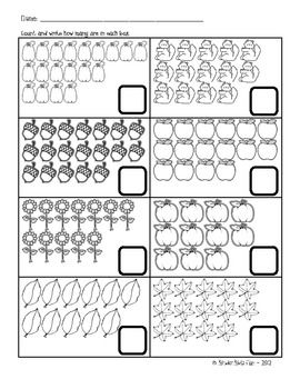 fall counting activity sheet up to 20 objects math for