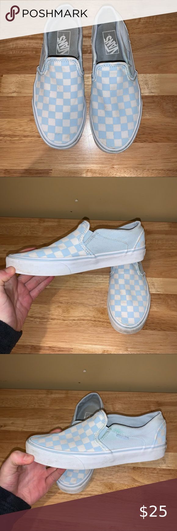 Vans Light Blue and White Checkered Slip On Vans Size 7 in 2022 | Slip on, Vans classic slip on sneaker, Vans Vans Light Blue and White Checkered Slip On Vans Size 7 in 2022 | Slip on, Vans classic slip on sneaker, Vans