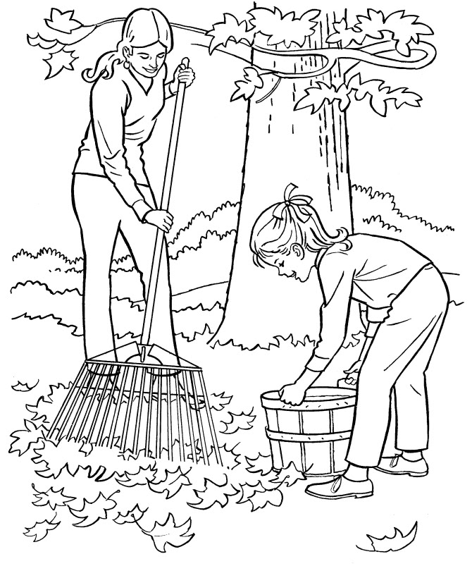 farm work and chores coloring page free printable farm raking leaves coloring page sheets