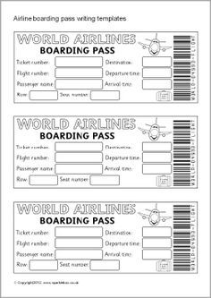 sb7770 airline ticket boarding pass writing templates brochure templates for kids