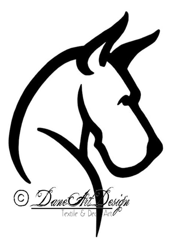Large Great Dane Head Decal With Cropped Ears From Daneart Design