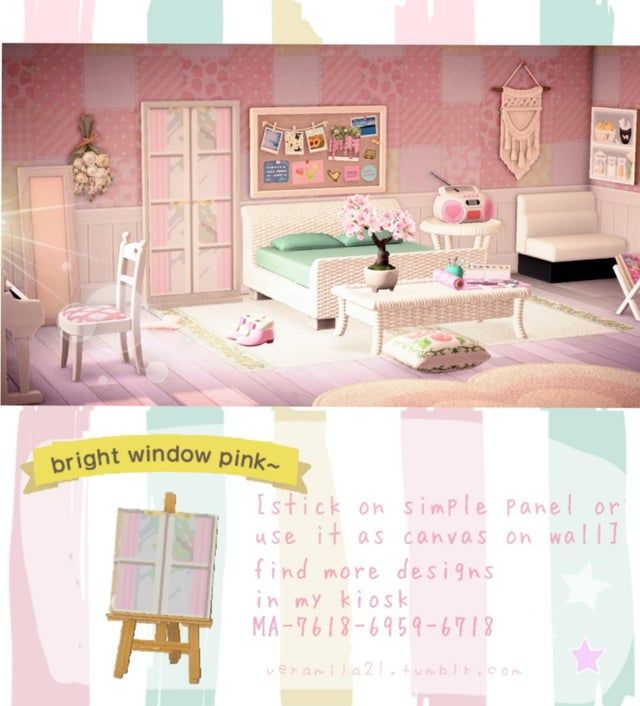 Pink Version Of The Bright Windows To Give You Room A More Spacious Feel Enjoy Acqr New Animal Crossing Animal Crossing Villagers Animal Crossing Qr