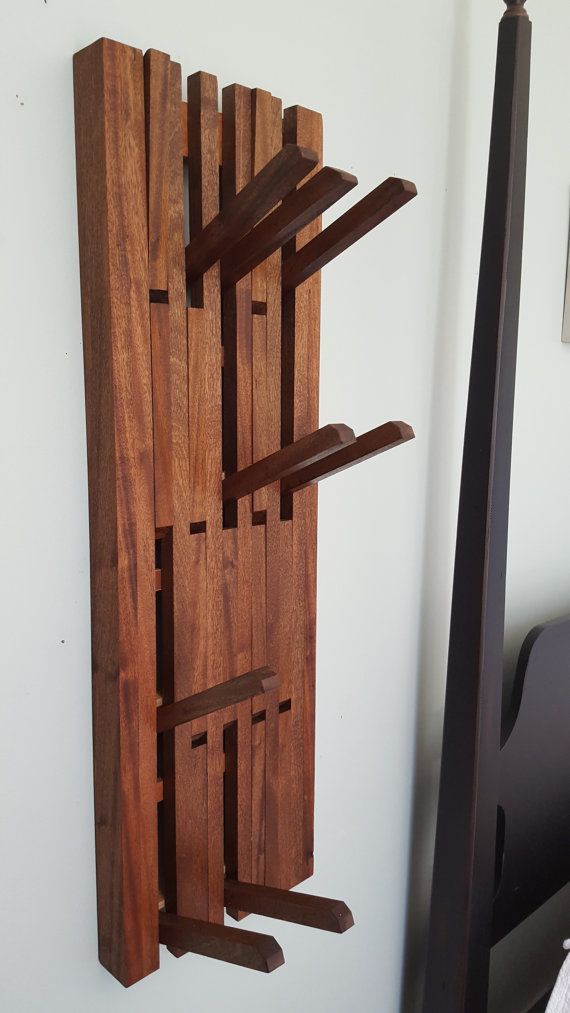Modern Hinged 4 Tier Wall Coat Rack Mahogany Teak Oil Modern Hinged 4 Tier Wall Coat Rack, Outdoor Themed Coat Racks