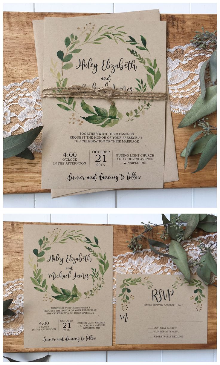 Rustic Wedding Invitation Greenery Weddinginvitation Rustic Wedding Invitation Greenery Weddinginvitation