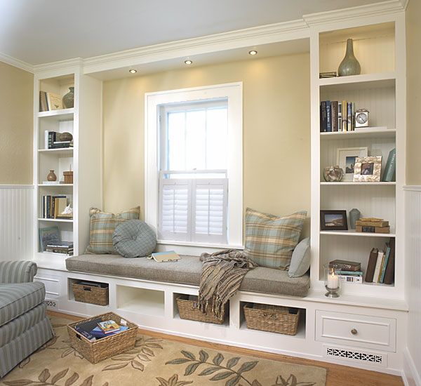 Window Bench Seat Ideas Part - 41: Built-In Bookcase Plan - Build A Cozy BookNook- Who Cares If You Donu0027t Have A Bay Window, Make A Window Seat Anyways!