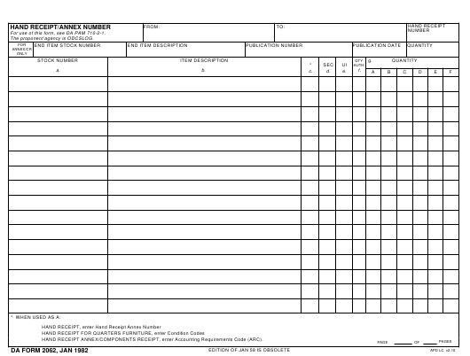 da form 2062 hand receipt annex number download pdf travel agency receipt