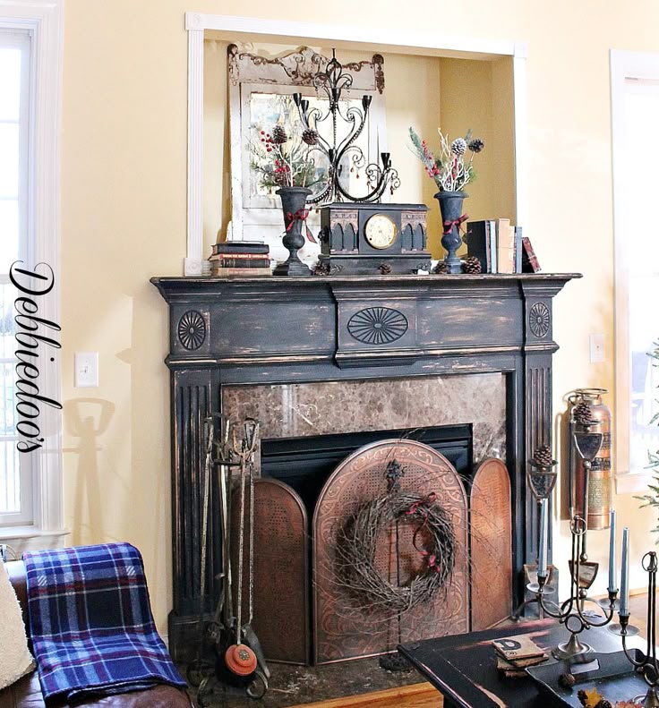 Best 25+ Painted fireplace mantels ideas on Pinterest | Brick fireplace mantles White painted fireplace and Brick fireplace makeover
