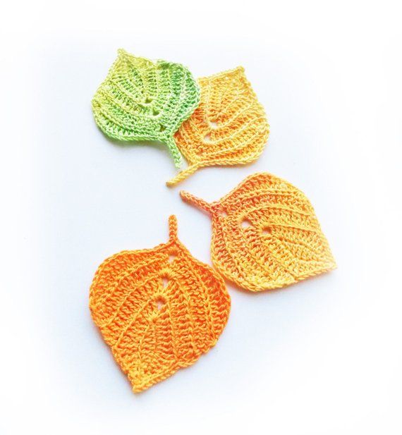 Crochet pattern Autumn leaves. Crochet leaf pattern. Fall | Etsy