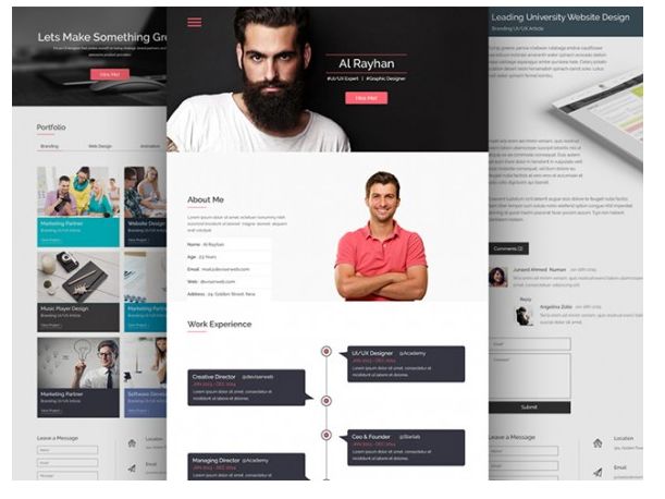 free resume website templates