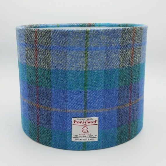 Green Violet Tartan Turquoise Harris Tweed Lampshade Green Violet Tartan Turquoise Harris Tweed Lampshade