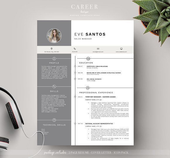 Modern Resume & CoverLetter Template by careerboutique on @creativemarket Ready for Print Resume template examples creative design and great covers, perfect in modern and stylish corporate business. Modern, simple, clean, minimal and feminine layout inspiration to grab some ideas.
