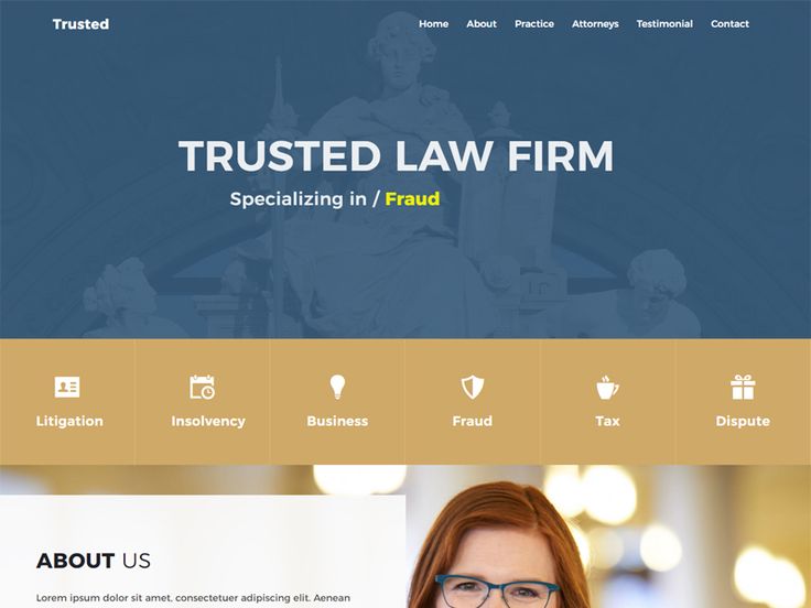 TRUSTED – Law Free HTML Template for law and business. It is a new modern, clean and solid HTML5 template for a Lawyer, Advocate, Barrister, Counselor, Attorney, Chartered Legal Executive. It is compatible all types of screens device and platforms. You can use it for your personal resume, CV or your portfolio even for Company Website. This template is perfect for any organization or person who are specialized in this profession.