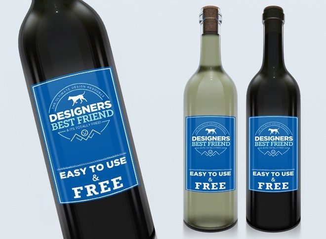 Free Clean Wine Label Bottle Mockup Free CU\/PU Mock Ups\/ Digital - wine label Free Clean Wine Label Bottle Mockup Free CU\/PU Mock Ups\/ Digital - wine label