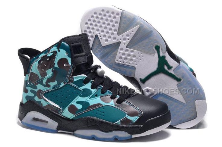 Girls Air Jordan 6 Retro \u201cCamo\u201d Black Teal For Sale Online. Womens Jordans ShoesCheap ...