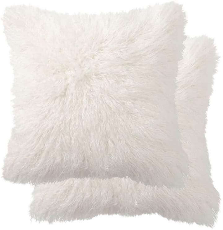 Square Faux Fur Pillow Set White Faux Fur Body Pillow Case Cover