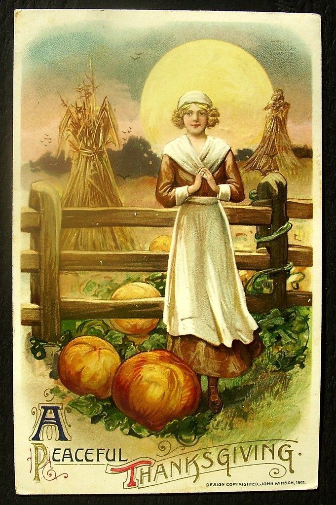 UNS/ SCHMUCKER THANKSGIVING PILGRIM LADY PUMPKINS