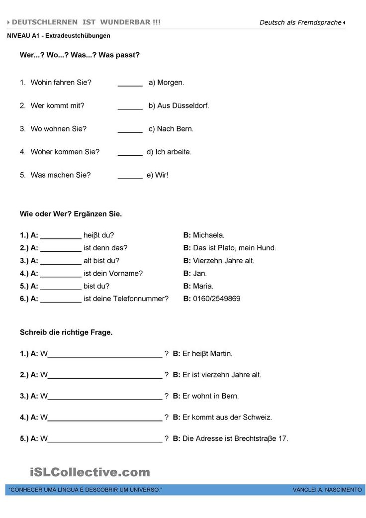 A1 - W-Fragen | W-fragen, Deutsch lernen, Sprachen lernen