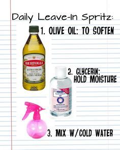 Homemade moisturizing spray for natural hair