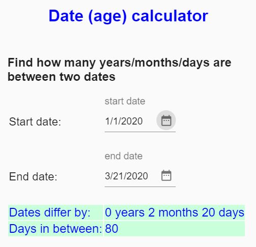 Dating calculator