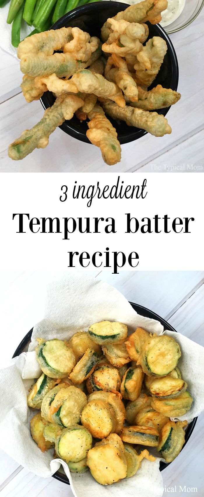 SO easy!! Just water and 2 other things, you've gotta' try this recipe for tempura batter!! Make fried green beans and zucchini chips, amazing!