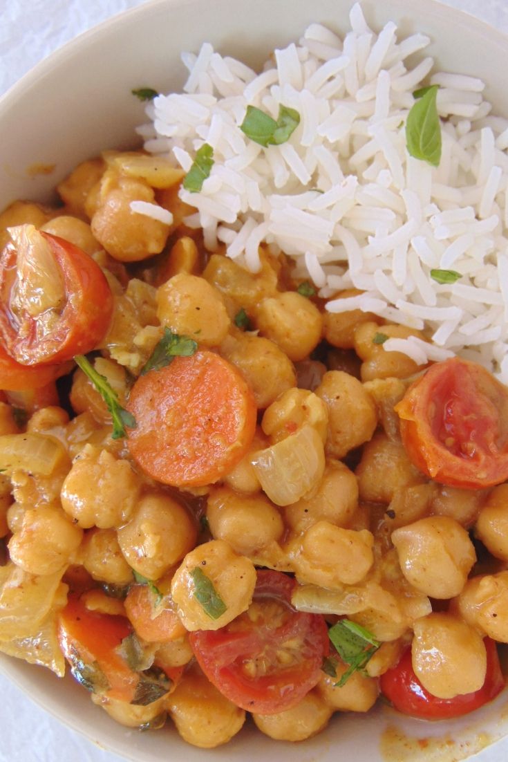 Garbanzos Al Curry Con Verduras Y Arroz Receta De Tasty Details Receta Recetas De Comida Saludable Verduras Comidas Vegetarianas Saludables