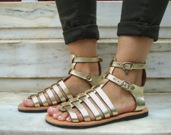 Greek sandals for women,Spartan sandals Strappy sandals,Leather gladiator sandals,Ancient Greek sandals Handmade gold sandals,Gold sandals