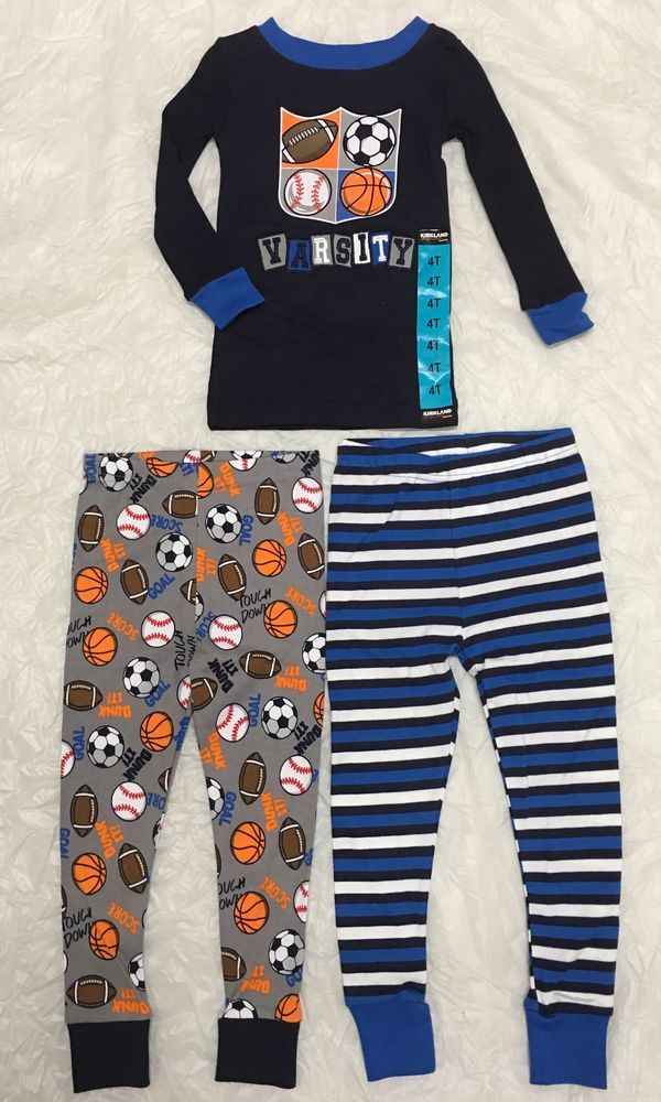Kirkland Signature Boy/'s 4 Piece Pajamas Set