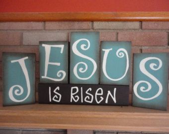 jesus is risen great easter decoration or even better display it all year this one is painted colonial green with - Christian Easter Decorating Ideas jesus is risen great easter decoration or even better display it all year this one is painted colonial green with - Christian Easter Decorating Ideas