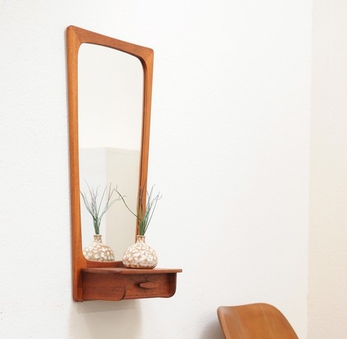 1960s Danish Modern Vintage Teak Wall Mirror Shelf Drawer Combo Mid 1960s Danish Modern Vintage Teak Wall Mirror Shelf Drawer Combo Mid Century In 2018 Pinterest And With