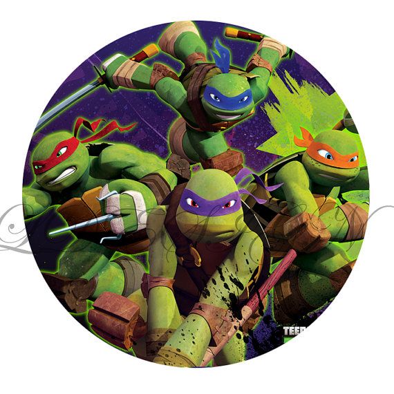 teenage mutant ninja turtles 2 inch circles stickers childrens birthday invitations