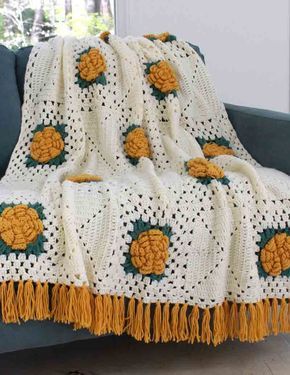Fashion Rose Afghan Crochet Pattern