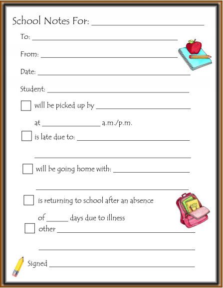 school note templates