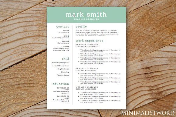 resume template blue green ms word template