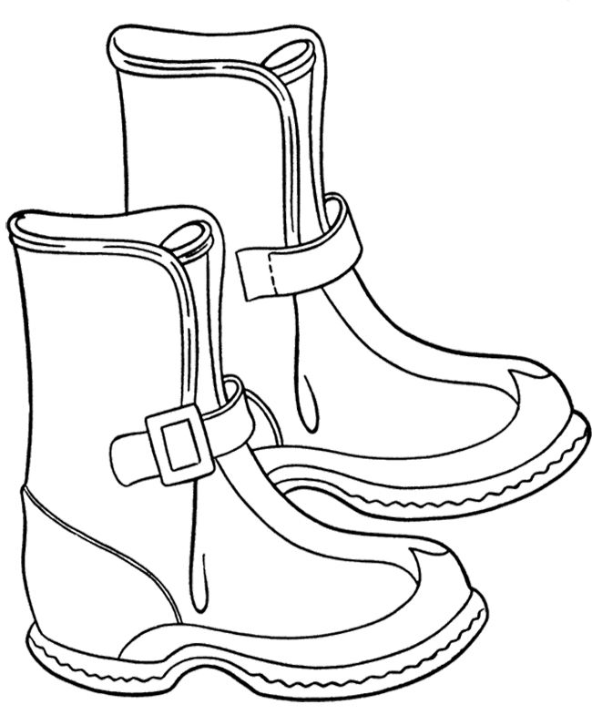 winter boots for snow coloring page