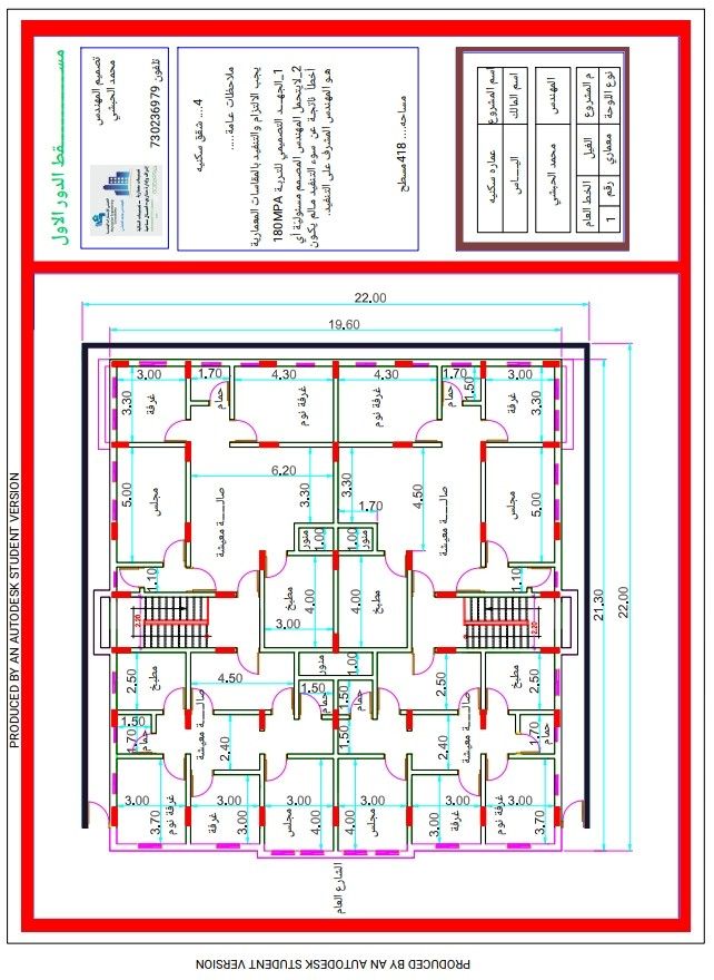 مخطط منزل دور واحد سعودي House Plans House Design Floor Plans