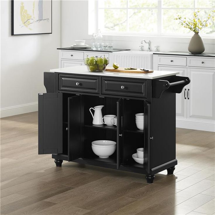 Crosley Cambridge Granite Top Full Size Kitchen Island Cart Black White 714 09 Ojcommerce Tops Furniture Crosley Cambridge Granite Top Full Size, Crosley Furniture Cambridge Solid Granite Top Kitchen Island