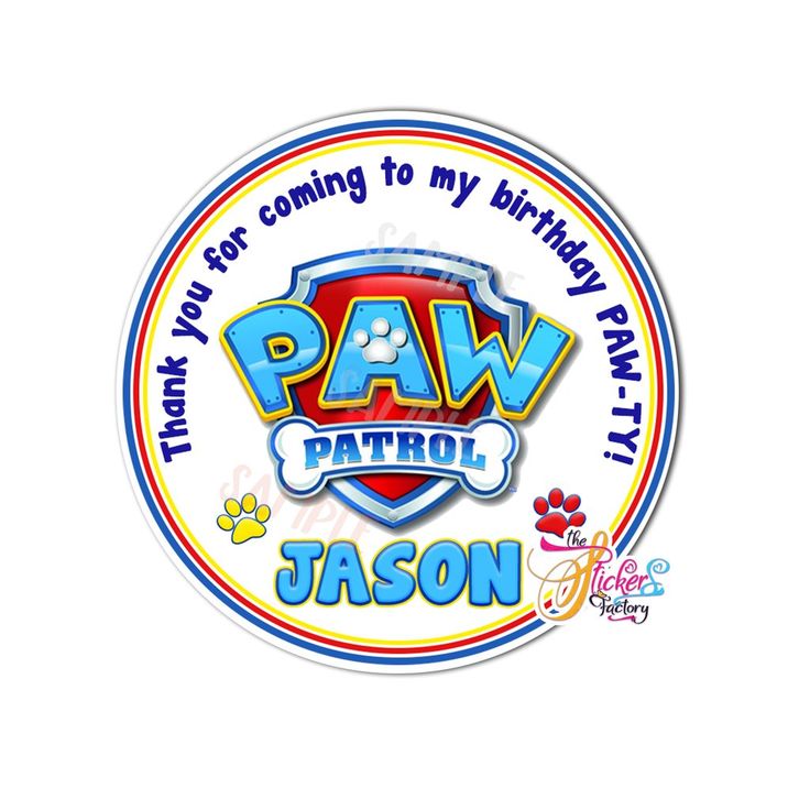 Paw Patrol Thank you Tags 2.5