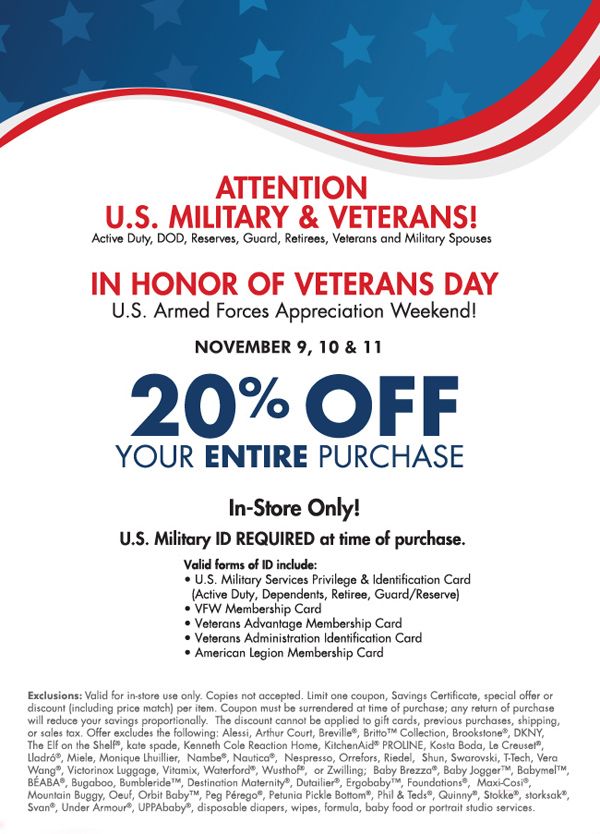 Variety of discounts for lodging, shows, and more. Veterans day Variety of discounts for lodging, shows, and more. Veterans day