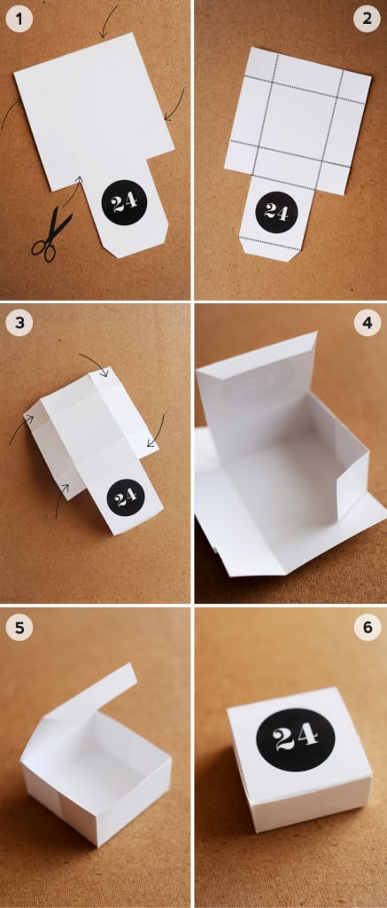 Kleine Papierkästchen für den Adventskalemder selber basteln