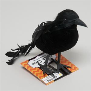 flocked black crow 349477 crowshalloween 2015blackhalloween decorations