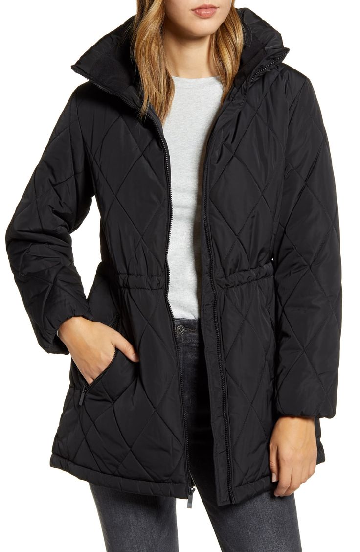 Ellen Tracy Cinch Waist Quilted Jacket | Nordstrom | Quilted jacket ...