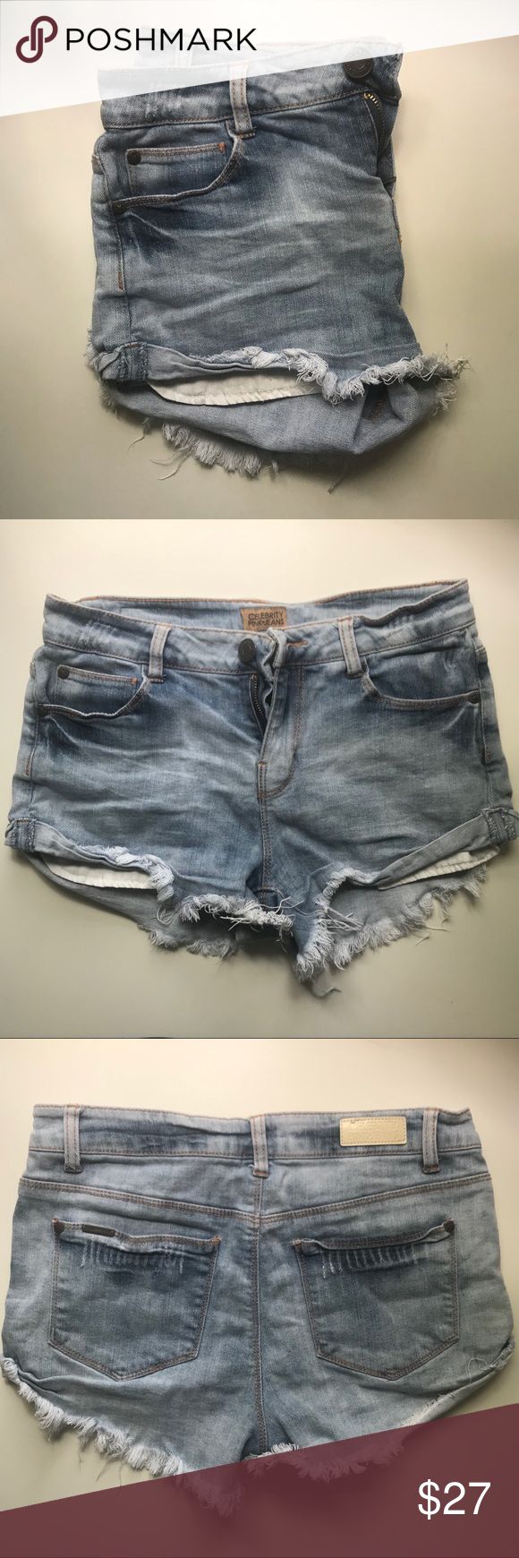 acid light wash denim jean shorts size 4 light wash kind of acid toned denim shi...