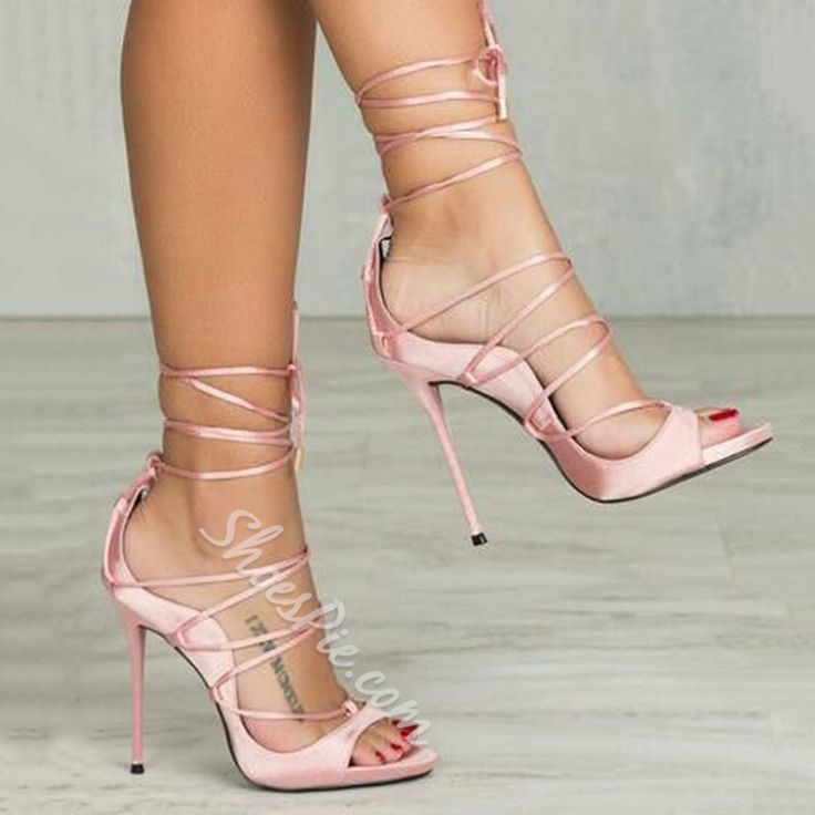Shoespie Pink Cross Strap Sandals